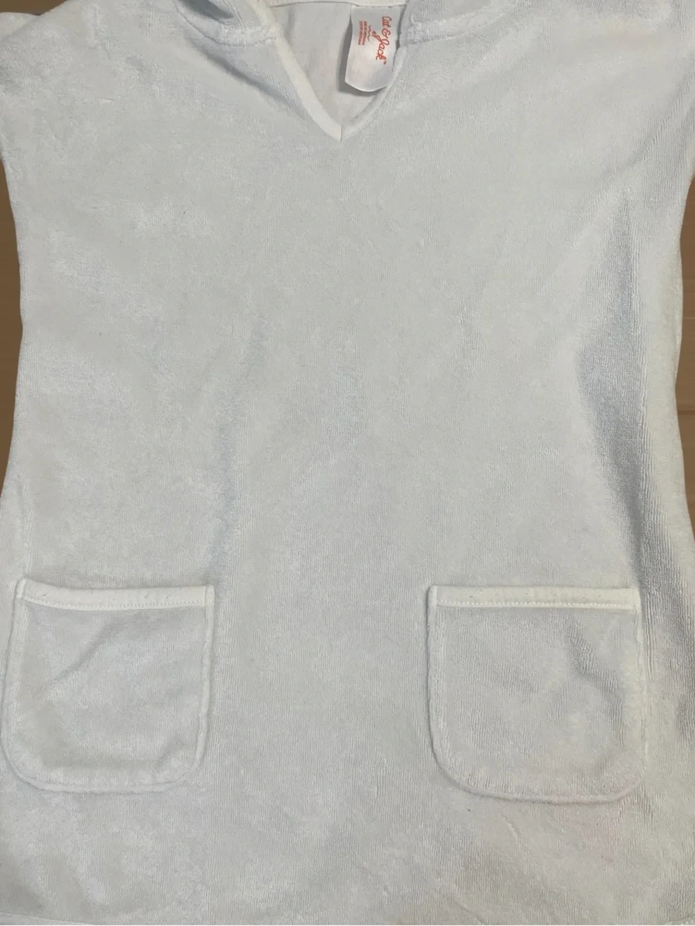Cat & Jack White Terry Hooded Pullover Swim Suit Cover Up